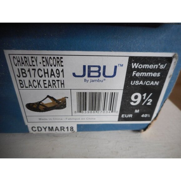 JBU Jambu Sz 9.5 Charley Strappy Sandals Vegan / Leather hook loop close Black - Picture 7 of 12
